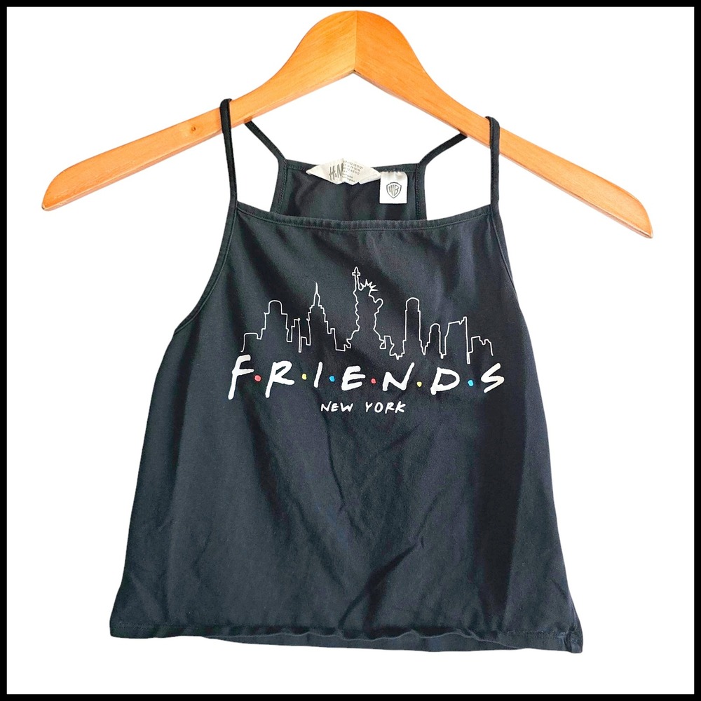 H&M Friends New York Tank Top Sleeveless Graphic Black Size 10 12 Years